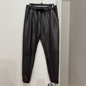 Topshop Shimmering Black Quilted Pants